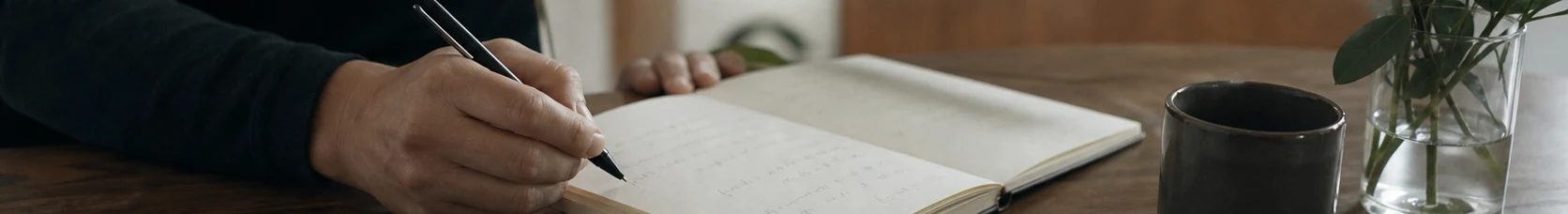 A private journal note at home with writing kept illegible